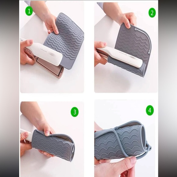 Pink silicone Portable Hair Straightener Insulation Pad - countertop protector - Picture 6 of 8